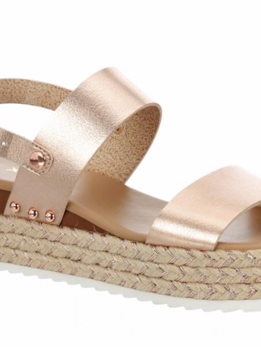 Xappeal Rose Gold Espadrille Platform Sandals
